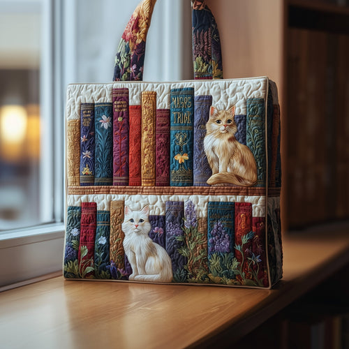 Purrfect Pages Quilted Tote Bag GFTOTP11613