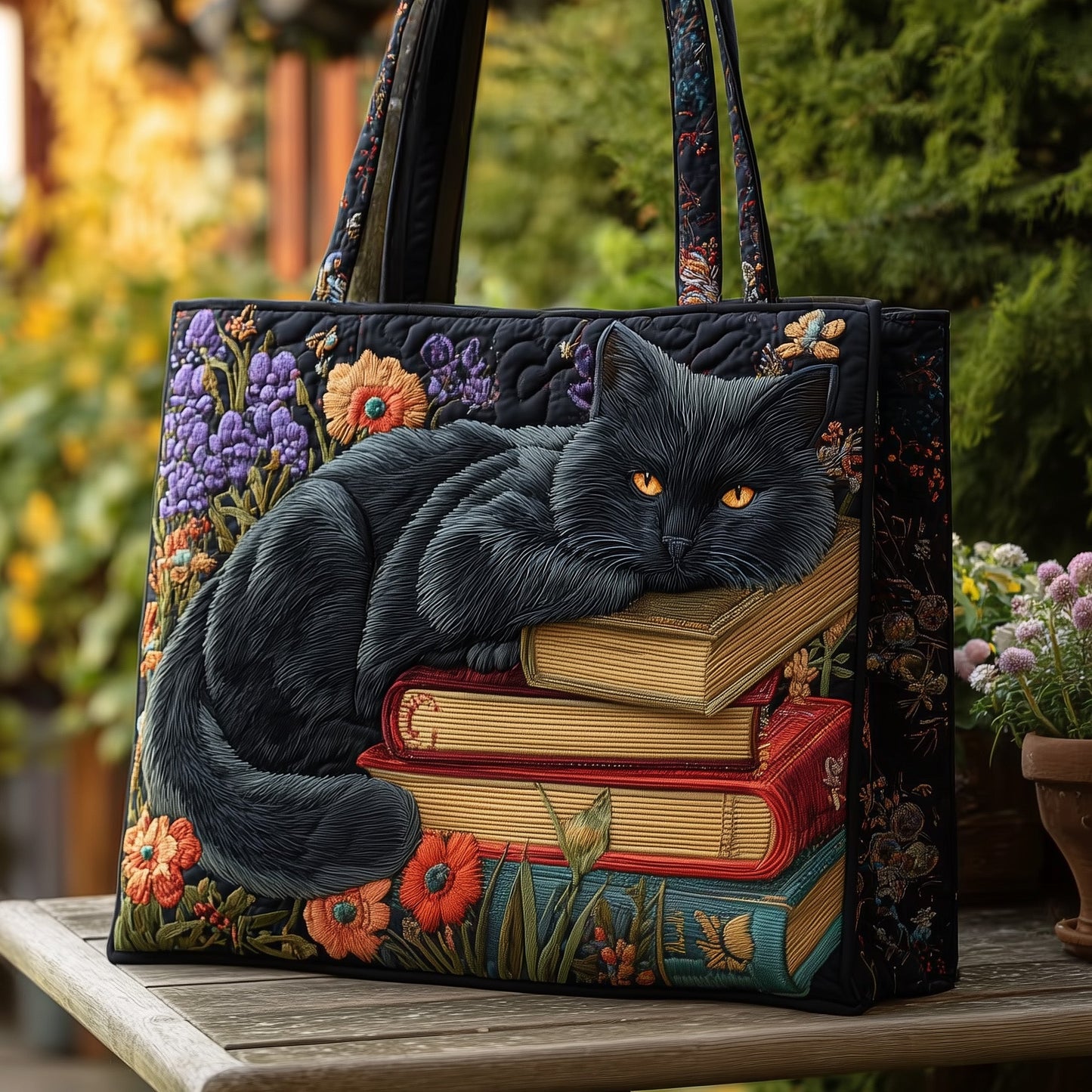 Purrfect Pages Quilted Tote Bag GFTOTP11614