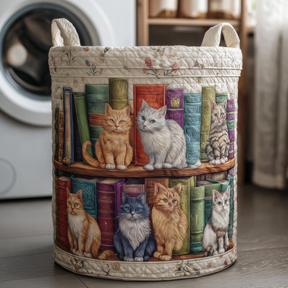 Purrfect Pages Quilted Laundry Basket GFTOTP11625