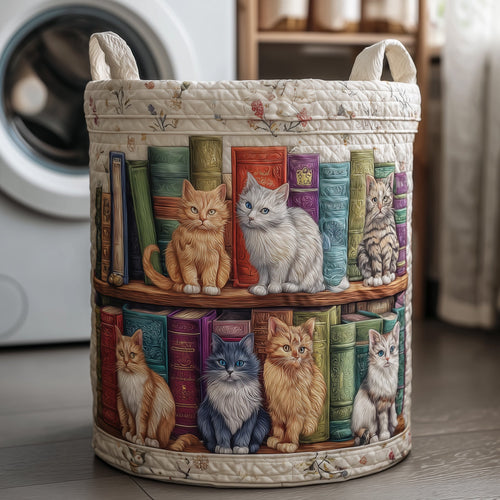 Purrfect Pages Quilted Laundry Basket GFTOTP11625