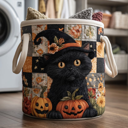 Moonlit Whisker Quilted Laundry Basket GFTOTP11629