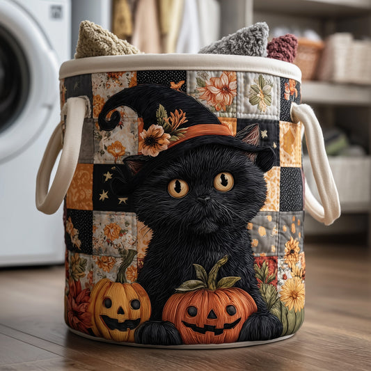 Moonlit Whisker Quilted Laundry Basket GFTOTP11629