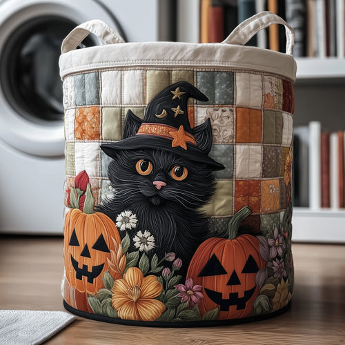 Moonlit Whisker Quilted Laundry Basket GFTOTP11630