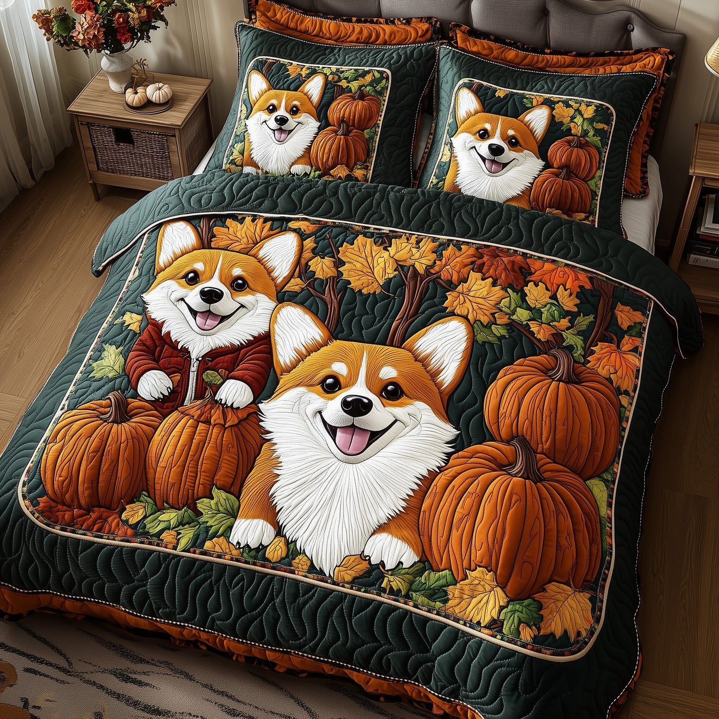 Autumn Corgi Duvet Cover Set GFTOTP11730