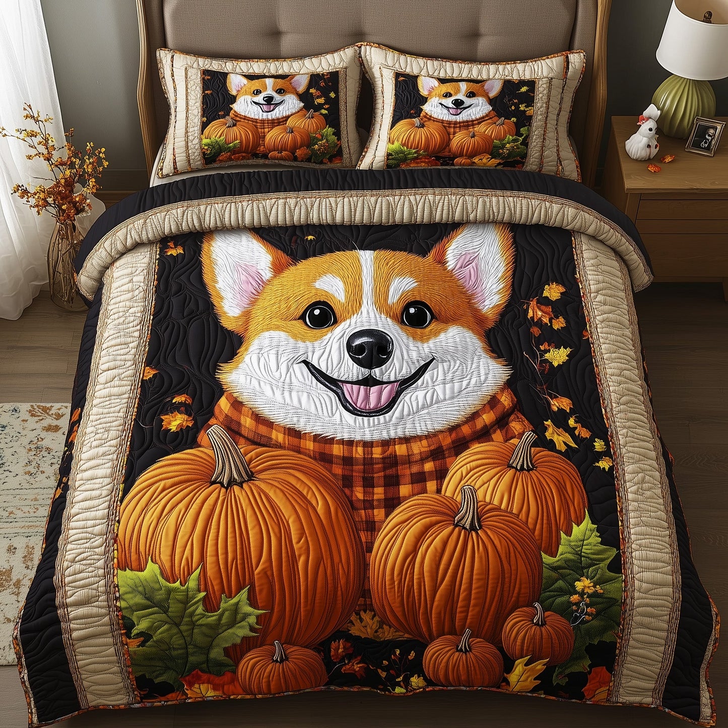 Rustic Fall Corgi Duvet Cover Set GFTOTP11731