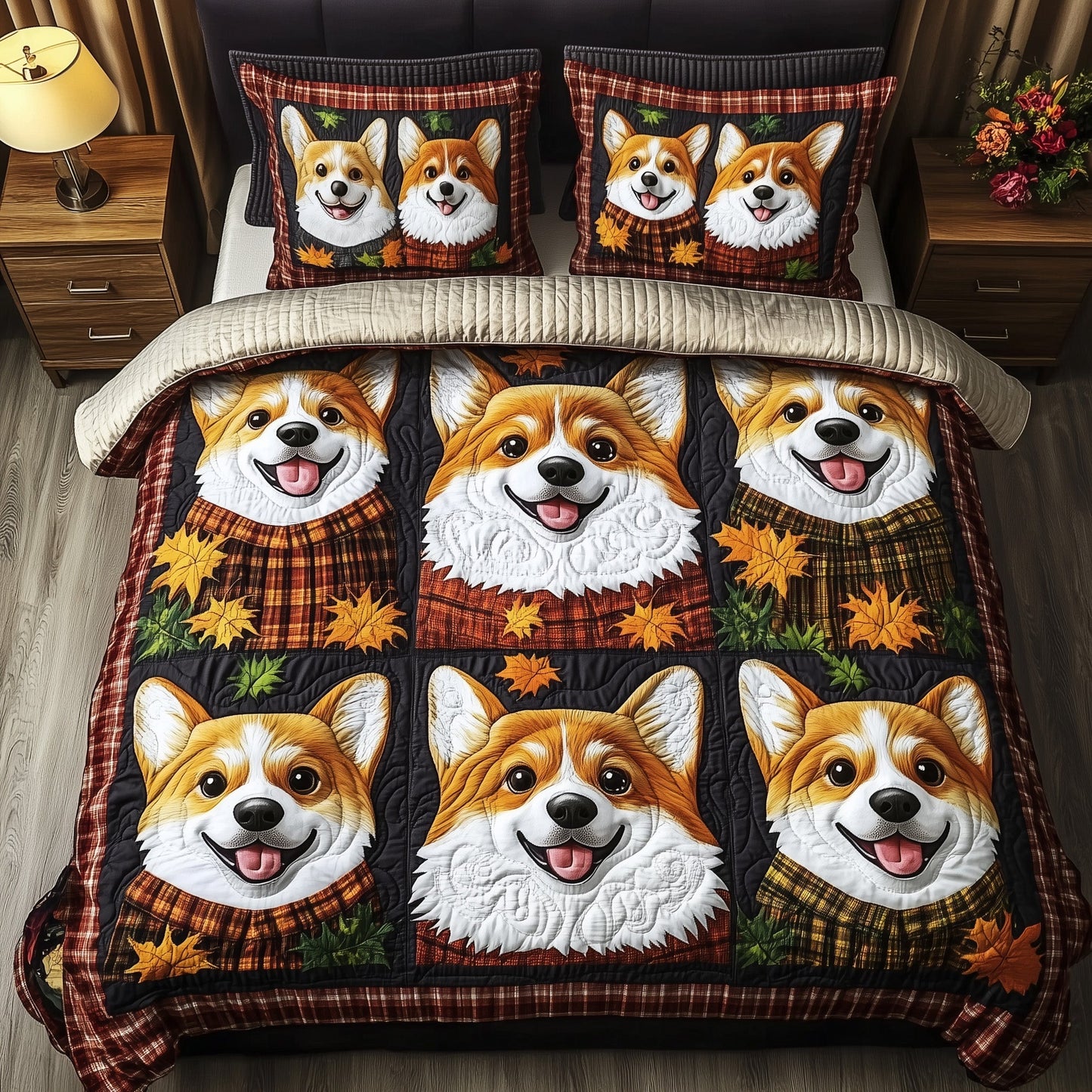 Rustic Fall Corgi Duvet Cover Set GFTOTP11735
