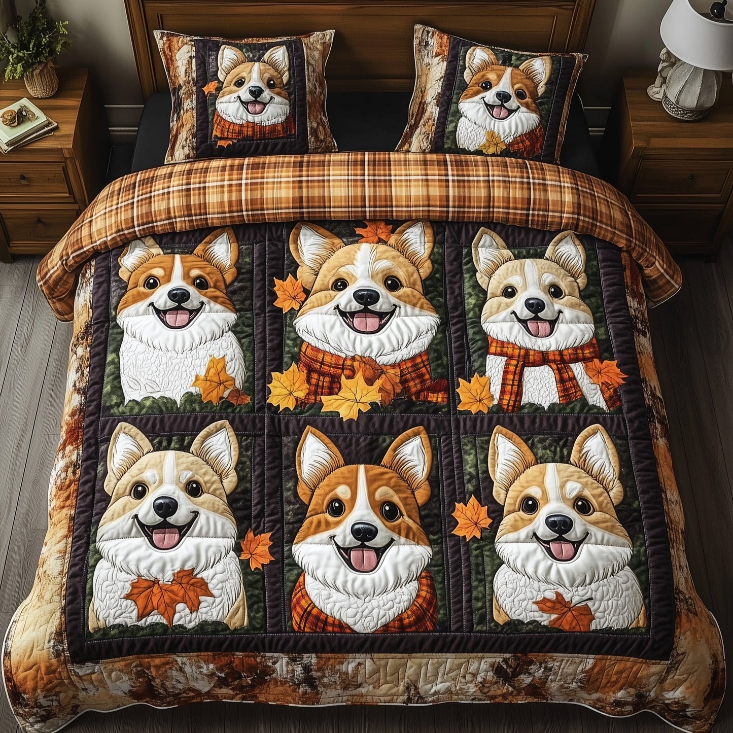 Rustic Fall Corgi Duvet Cover Set GFTOTP11736