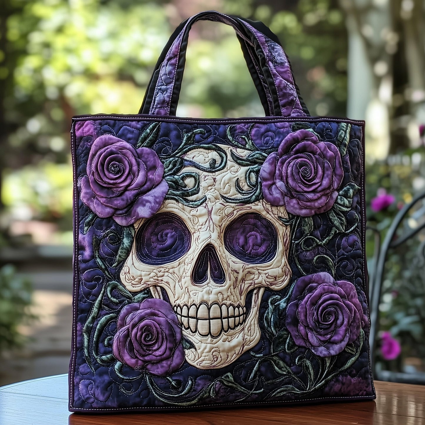 Skull Elegance Quilted Tote Bag GFTOTP11748