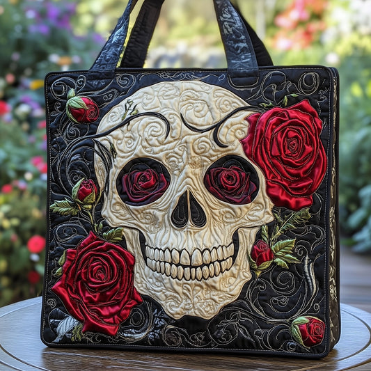 Skull Elegance Quilted Tote Bag GFTOTP11752