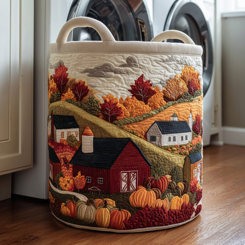 Harvest Farmhouse Quilted Laundry Basket GFTOTP11778