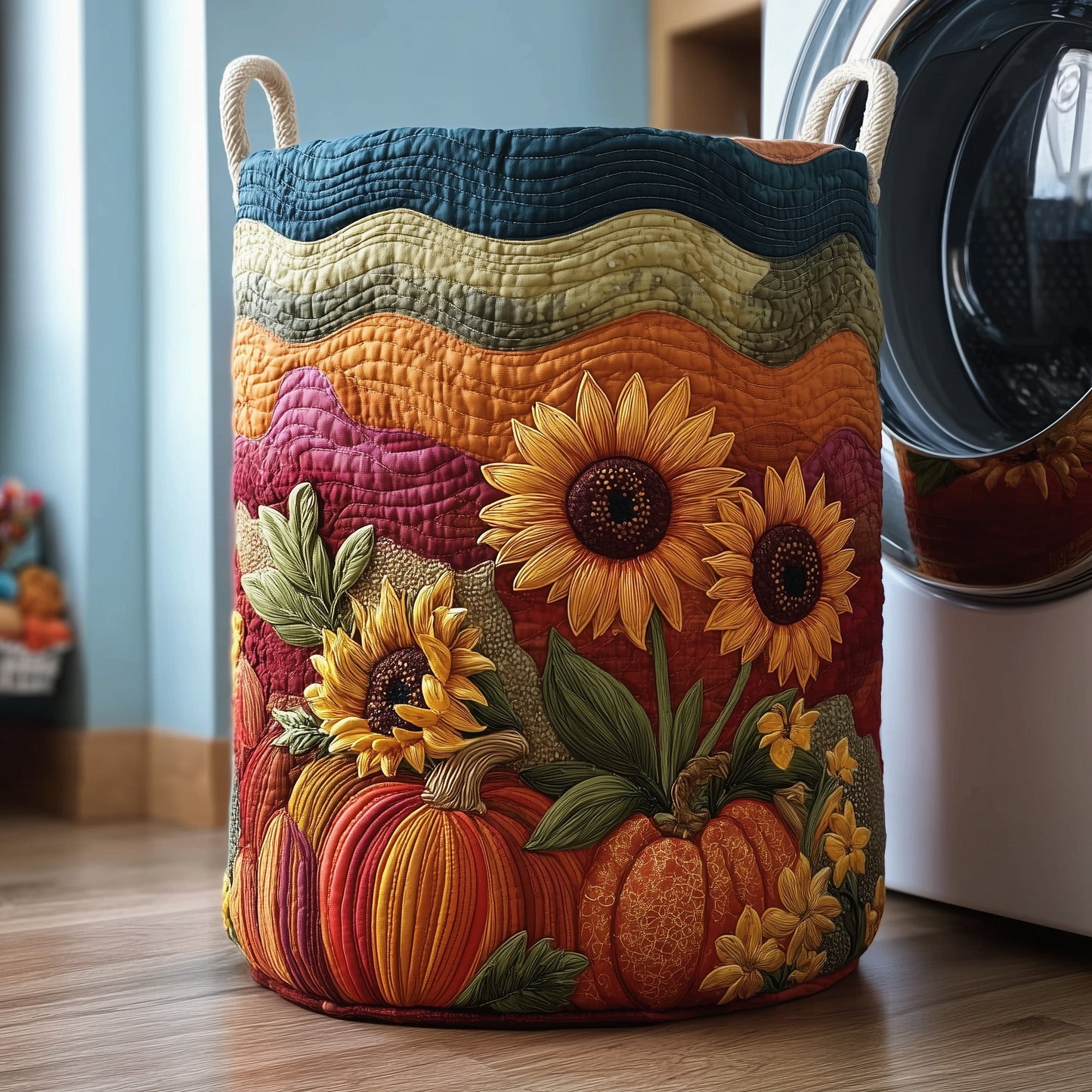 Pumpkin Haven Quilted Laundry Basket GFTOTP11781
