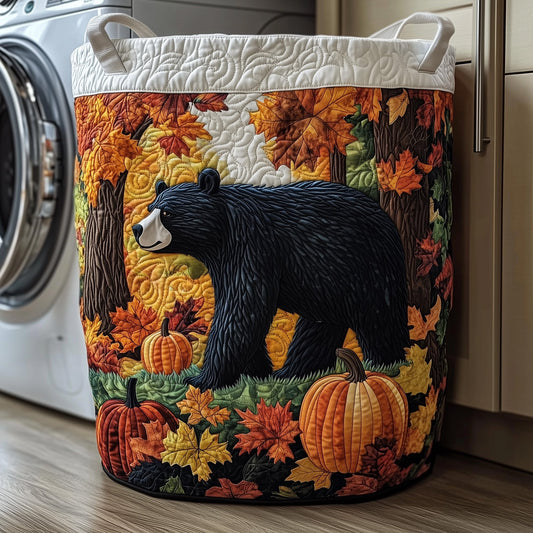 Autumn Bear Quilted Laundry Basket GFTOTP11790