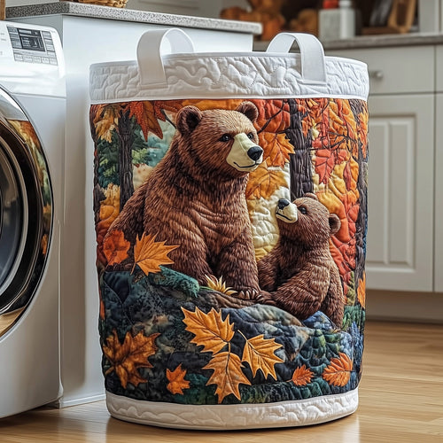 Autumn Bear Quilted Laundry Basket GFTOTP11792