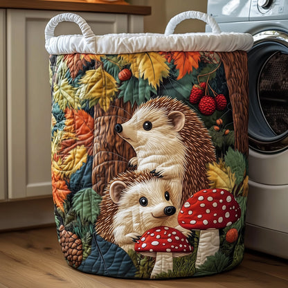 Autumn Hedgehog Quilted Laundry Basket GFTOTP11794