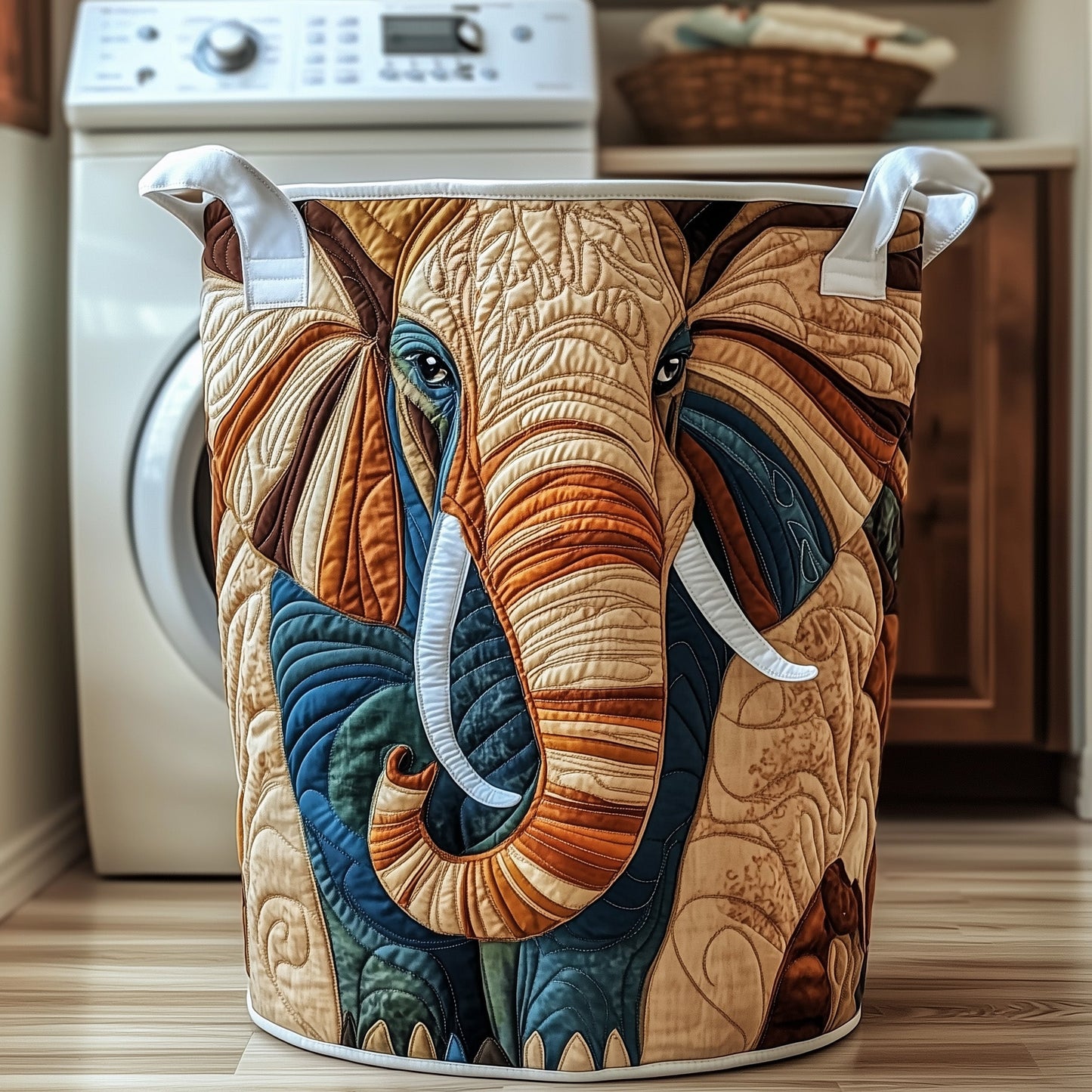 Elephant Quilted Laundry Basket GFTOTP11822