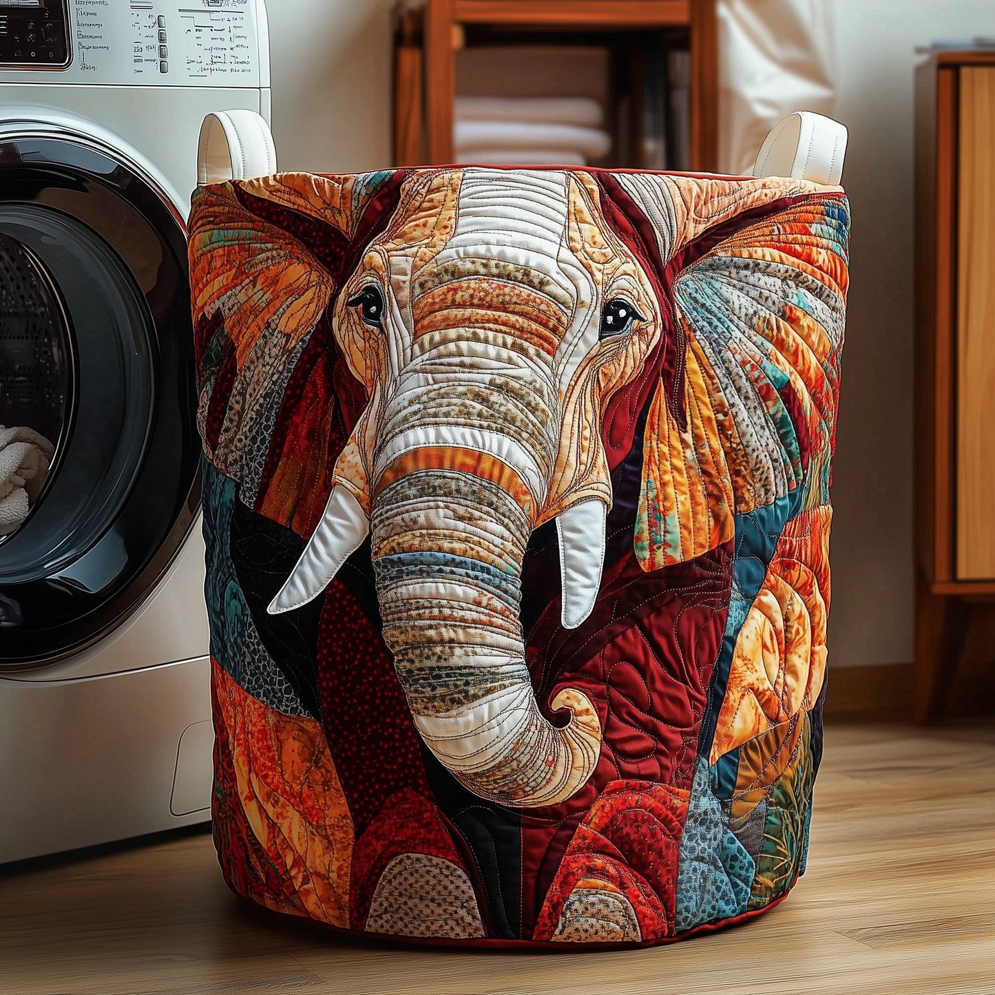 Elephant Quilted Laundry Basket GFTOTP11823