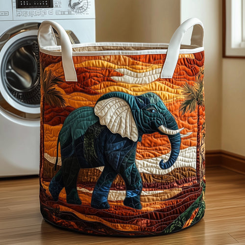 Elephant Quilted Laundry Basket GFTOTP11825