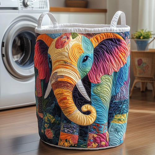 Elephant Quilted Laundry Basket GFTOTP11826