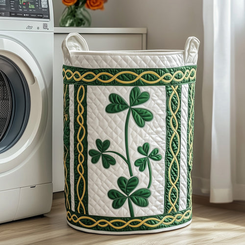 Irish Shamrock Quilted Laundry Basket GFTOTP11834