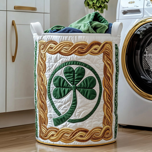Irish Shamrock Quilted Laundry Basket GFTOTP11835