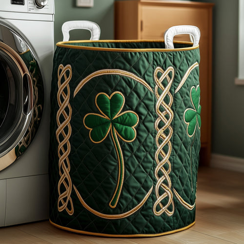 Irish Shamrock Quilted Laundry Basket GFTOTP11836