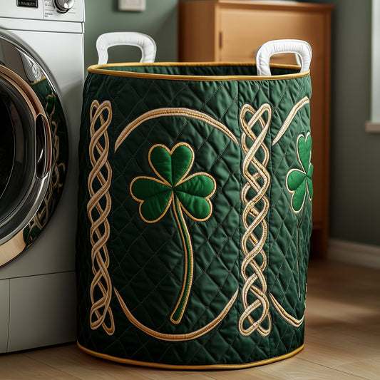 Irish Shamrock Quilted Laundry Basket GFTOTP11836