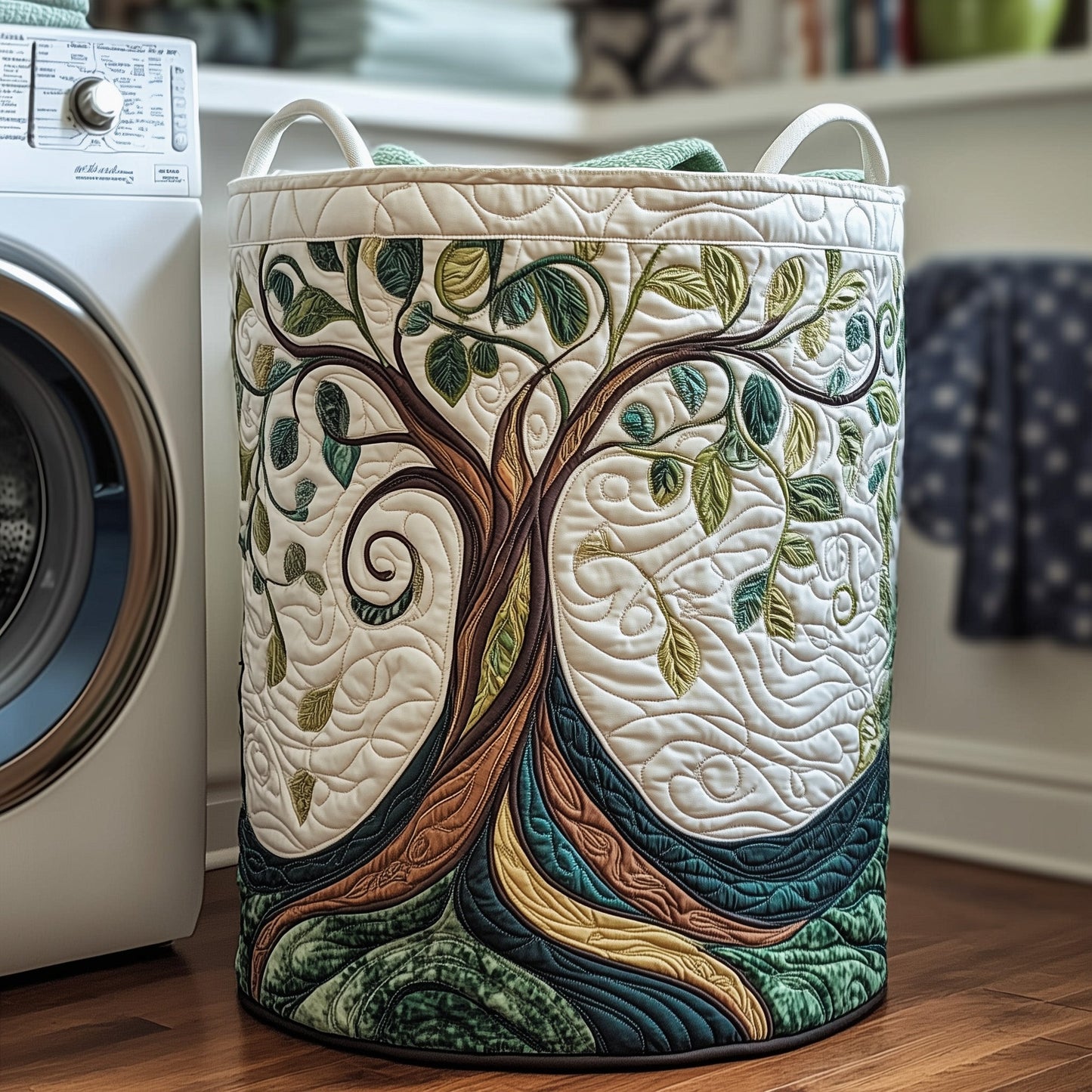 Ancient Tree Quilted Laundry Basket GFTOTP11840