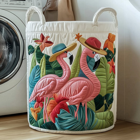 Tropical Flamingo Quilted Laundry Basket GFTOTP11845
