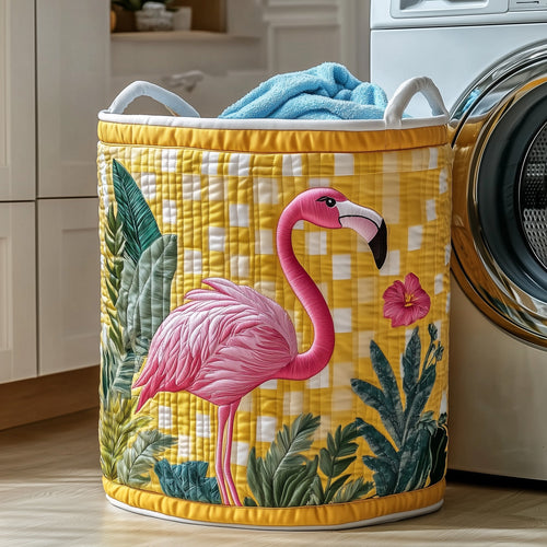 Tropical Flamingo Quilted Laundry Basket GFTOTP11847