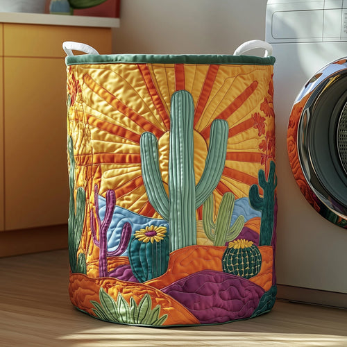 Cactus Haven Quilted Laundry Basket GFTOTP11851
