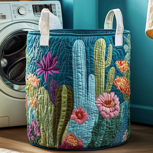 Cactus Haven Quilted Laundry Basket GFTOTP11852