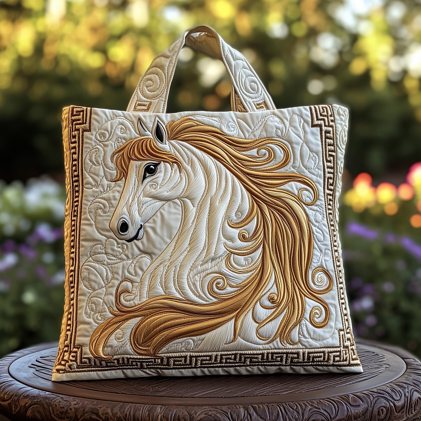 Noble Horse Quilted Tote Bag GFTOTP11869