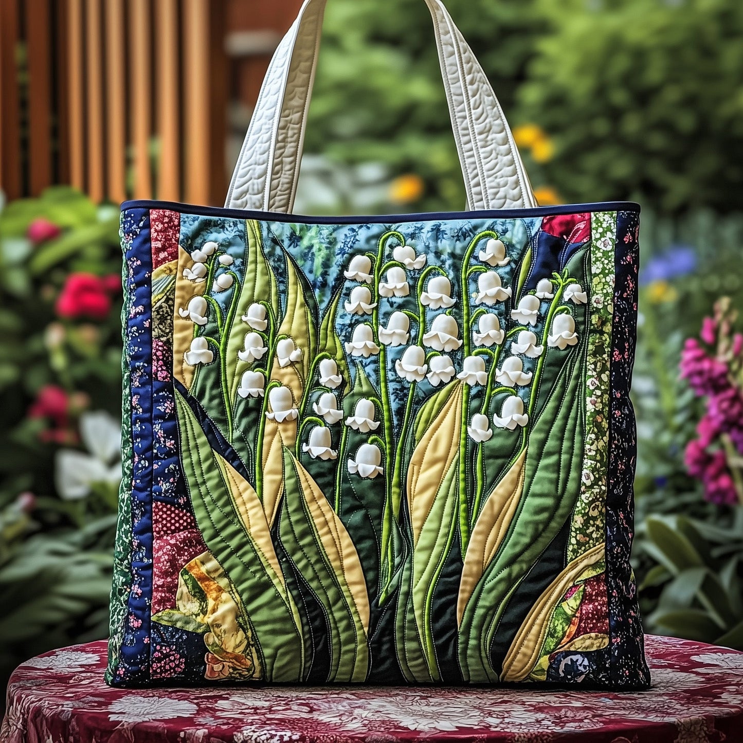 Whispering Lily Quilted Tote Bag GFTOTP11878