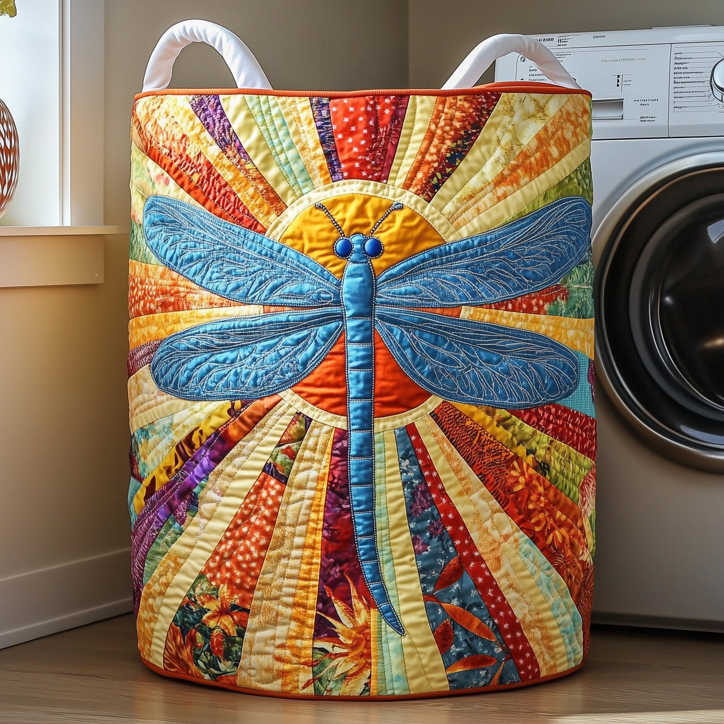 Dragonfly Charm Quilted Laundry Basket GFTOTP11885