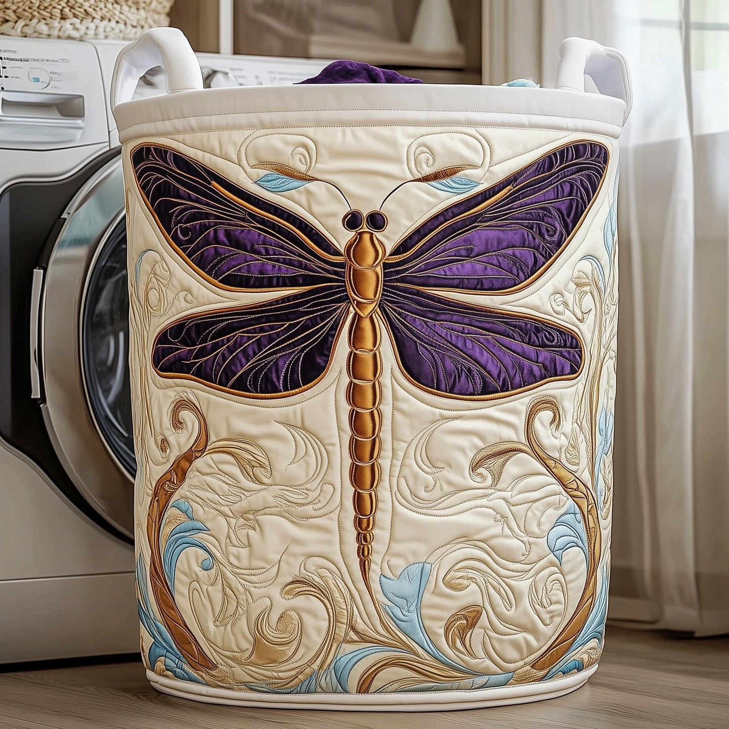 Dragonfly Charm Quilted Laundry Basket GFTOTP11891