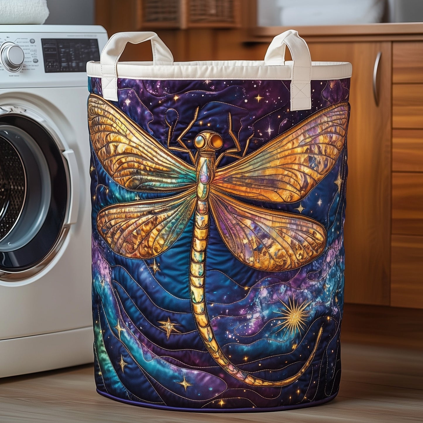 Dragonfly Charm Quilted Laundry Basket GFTOTP11895