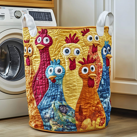 Funky Chicken Quilted Laundry Basket GFTOTP11912