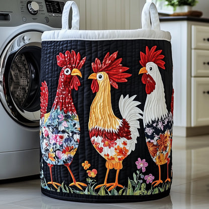 Funky Chicken Quilted Laundry Basket GFTOTP11916
