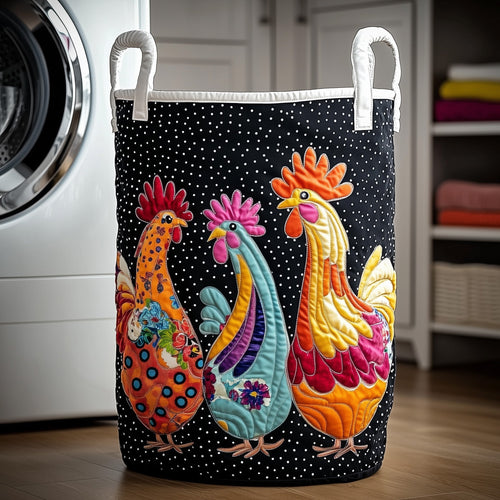 Funky Chicken Quilted Laundry Basket GFTOTP11917