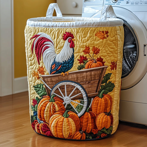 Barnyard Rooster Quilted Laundry Basket GFTOTP11919