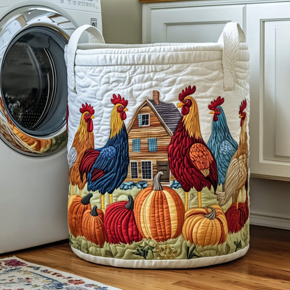 Barnyard Rooster Quilted Laundry Basket GFTOTP11920
