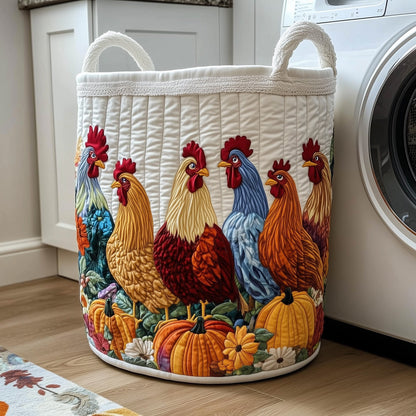Barnyard Rooster Quilted Laundry Basket GFTOTP11921