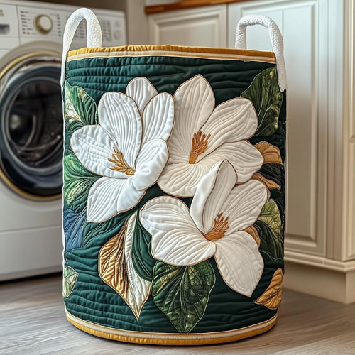 Elegant Magnolia Quilted Laundry Basket GFTOTP11937