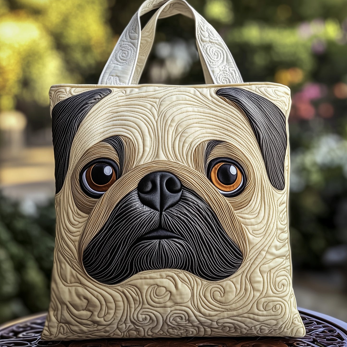 Pug Charm Quilted Tote Bag GFTOTP11938