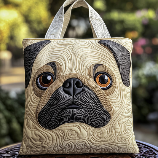 Pug Charm Quilted Tote Bag GFTOTP11938