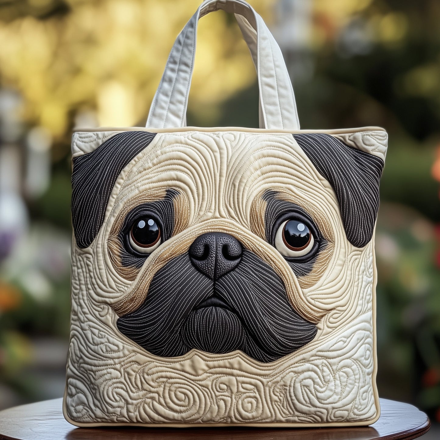 Pug Charm Quilted Tote Bag GFTOTP11939