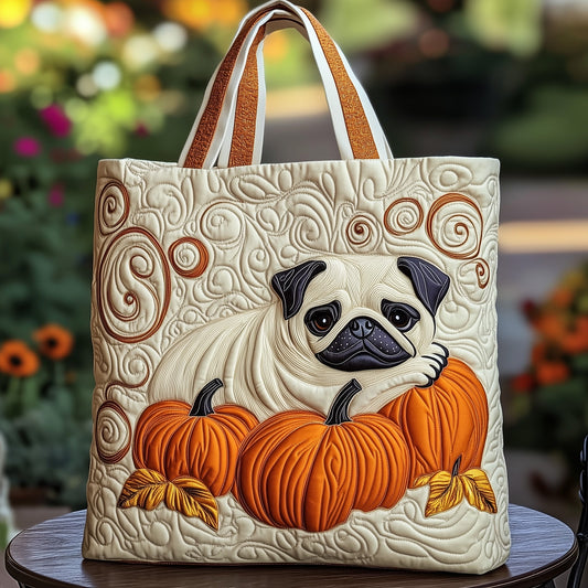 Pug Charm Quilted Tote Bag GFTOTP11943