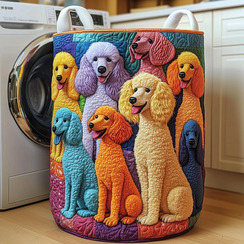 Poodle Charm Quilted Laundry Basket GFTOTP11944