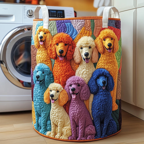Poodle Charm Quilted Laundry Basket GFTOTP11945