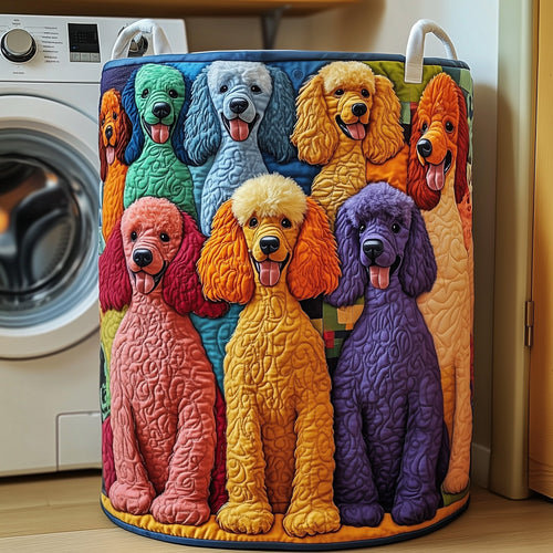 Poodle Charm Quilted Laundry Basket GFTOTP11946
